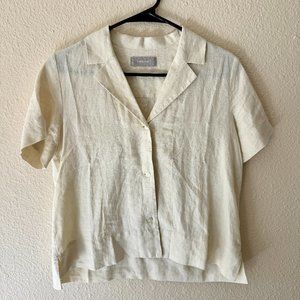 Everlane Women's The Linen Short-Sleeve Notch Shirt